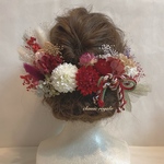 【再販】red white orange green gold tulle ribbon ヘッドドレス  卒業式 ウエディング  髪飾り