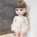 ソランちゃん　メルちゃん服　白レースワンピース