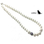 ★リッチグレーネックレス&ピアス イヤリング★コットンパール☆