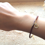 ラスト1点！Zirconia Gold Leather Bracelet