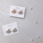 あこや真珠&スワロ《étoile エトワール》gold イヤリング ピアス(チタン製)