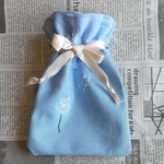 春のリボンのたんぽぽの刺繍の巾着
