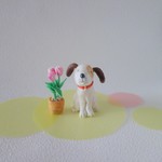 お出迎えワンコ《テリア＆チューリップ》