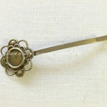 (5個入)台座付ヘアピン金古美内径10ｍｍ【2446】