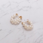 【オール 14kgf 】淡水パールのフープピアス