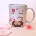 桜パグのマグカップ