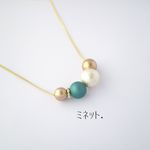 カラーパールネックレス グリーン