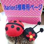 harion様専用ページ ハリネズミ なりきりてんとう虫 帽子