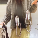 RUKIRIRIA #432 ピアスのみ　メタルシルバーピアス  大ぶりピアス シルバーピアス