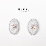 煌めく刺繍ピアス(イヤリング可)