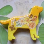 ◇251　レモネード🐶レトリバーと文鳥のブローチ🐤（大サイズ）