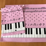 給食セット　ナフキン  給食袋　音符　女の子