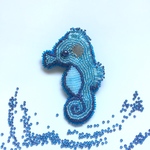 タツノオトシゴちゃんビーズ刺繍ブローチ