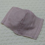 【特大】大人用立体マスク＊くすみピンクのヒッコリー＊