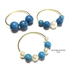 6pcs★turquoise hoop・pearl