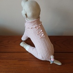 犬服オーダー  春物ポンポンしっぽのピンク ロンパース    