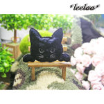 ★黒猫★ふさふさ猫ワッペン★7.5-1枚