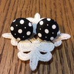 サテンドット♡イヤリング＊Black