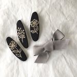 ribbon & joli-pin set C black