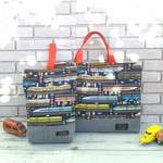 ☆再販3☆電車 新幹線&ヒッコリー柄 レッスンバッグ 上履き入れセット