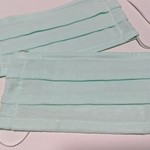 ＜送料無料＞ガーゼマスク　2枚セット㉔　大人用大きめ（ブルー）