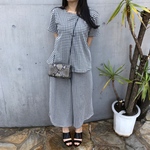 【GINGHAM CHECK SET-UP】color:white/black 