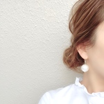 𓐍20mm 大粒パール コットンパール𓐍ピアス/イヤリング   　大ぶり　お呼ばれ　ウェディング   ブライダル　キラキラ