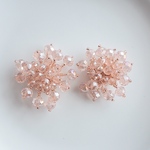 sale!!2pcs→4pcs[ピンク]クリアビーズカボション b061