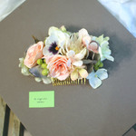 再々…販 antique mini rose comb:ベビーピンクのローズとビオラのヘッドドレス