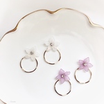 上品フラワーとフープピアス･イヤリング♡2WAY