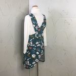 ダークグリーン・猫　まあるくクロスプルオーバーエプロン　85