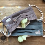 ノーズワイヤー＆フィルターポケット付🌿8重ガーゼマスク（2枚）