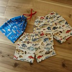 【オーダー】魚柄ショートパンツ 深海柄巾着