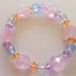 ☆美しい宝石質☆綺麗な透明感☆高品質ＡＡＡ☆まばゆいジュエリーカット☆　☆マダガスカルローズクォーツ☆スカイブルートパーズ☆ピンクアメジスト☆シトリン☆グリーンアメジスト☆　☆１６ｃｍ☆