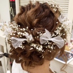 🎀オーガンジーシフォンリボン🎀かすみ草(ドライフラワー)set