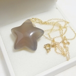 *K14GF***N50 高品質グレーオニキスAAA☆ネックレス（60ｃｍ）