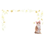 (23)猫と黄色いお花のメッセージカード