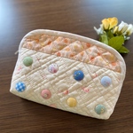 【ご予約品】カード入れ付きパッチワークポーチ　パッチワークキルト