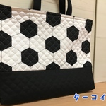 なおさま専用レッスンバッグ&体操着入れ　キルティング　サッカーボール柄　男の子