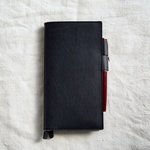 ヌメ革 ほぼ日weeks手帳カバー　バタフライストッパー 　カウレザー　ブラック