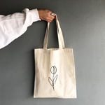 :: Hot item! :: チューリップ シンプル黒刺繍BAG / A4サイズ　