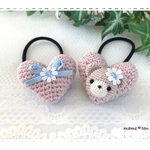 ハートとクマちゃんのヘアゴムセット