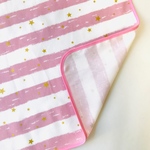 【単品】ゴールドスター ピンクボーダー柄　40×60ランチョンマット　女の子