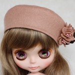 Blythe outfit ◆ブライス◆帽子◆ベレー帽◆フェルト帽子◆あんず◆
