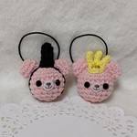 2個組♪ひな祭りヘアゴム(お雛様＆お内裏様)･くまあみぐるみ