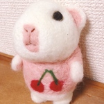 白いモルモット人形🐹さくらんぼ🍒ちゃん🐹