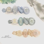 戯れのかすみ草×レースフラワーバレッタ/ヘアクリップ