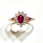 ** 再販　サイズ調整可能＊ Natural Pear Shape Ruby Ring 6×4mm 天然ルビー　マダガスカル産　ペアシェイプカット　　ティアー　リング**