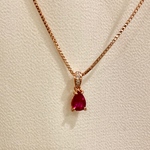 ** 再々販　6×4mm 天然ルビー　ペアシェイプカット　ティアー　マダガスカル産　ネックレス**