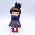 “ホララサイズ” 古代紫のコクーンワンピースとレースクラウン ヘッドアクセのセット